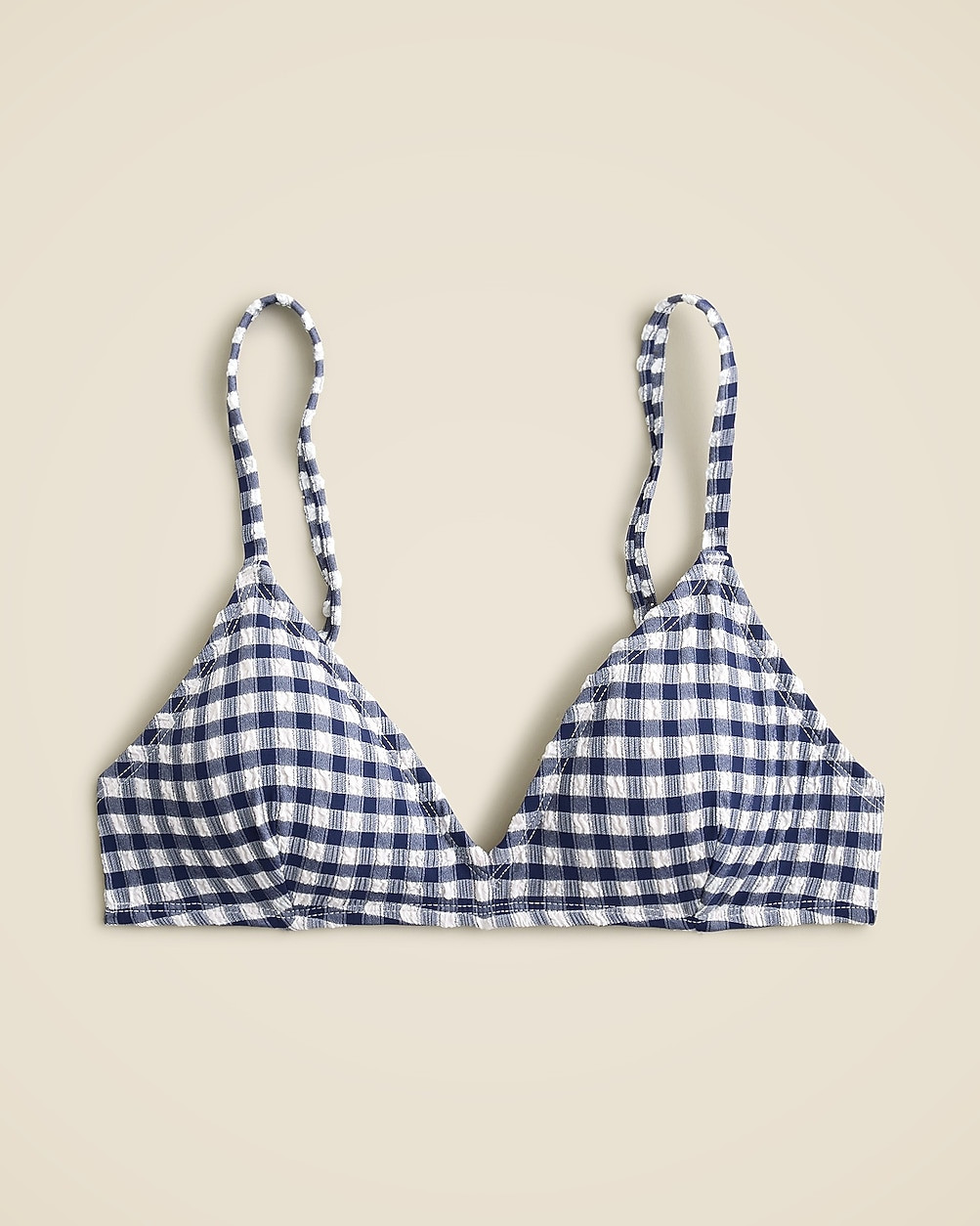 French bikini top in gingham | J. Crew US