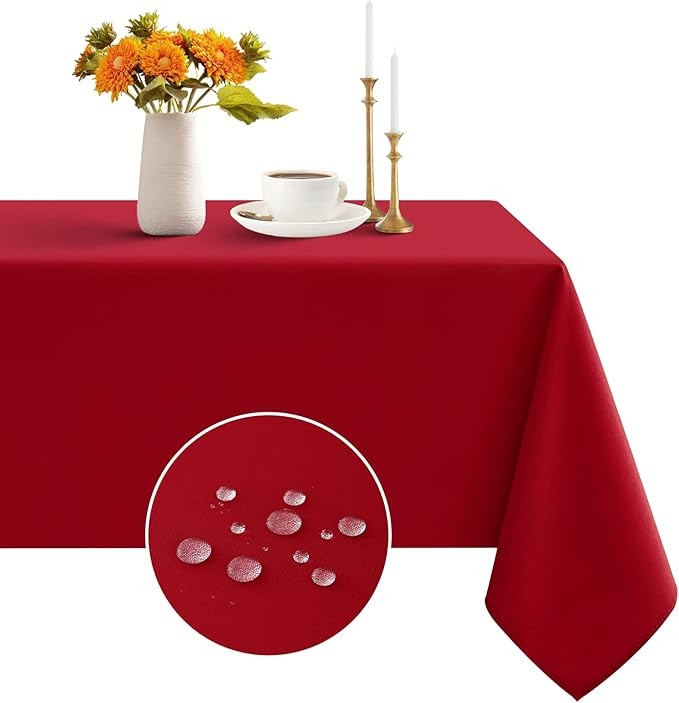 Romanstile Christmas Rectangle Tablecloth - Waterproof and Wrinkle Resistant Washable Polyester T... | Amazon (US)