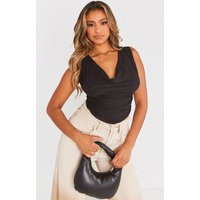 Black Soft Touch Cowl Neck Top | PrettyLittleThing US