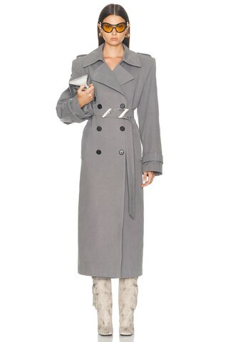 THE ATTICO Trench Coat in Grey | FWRD 