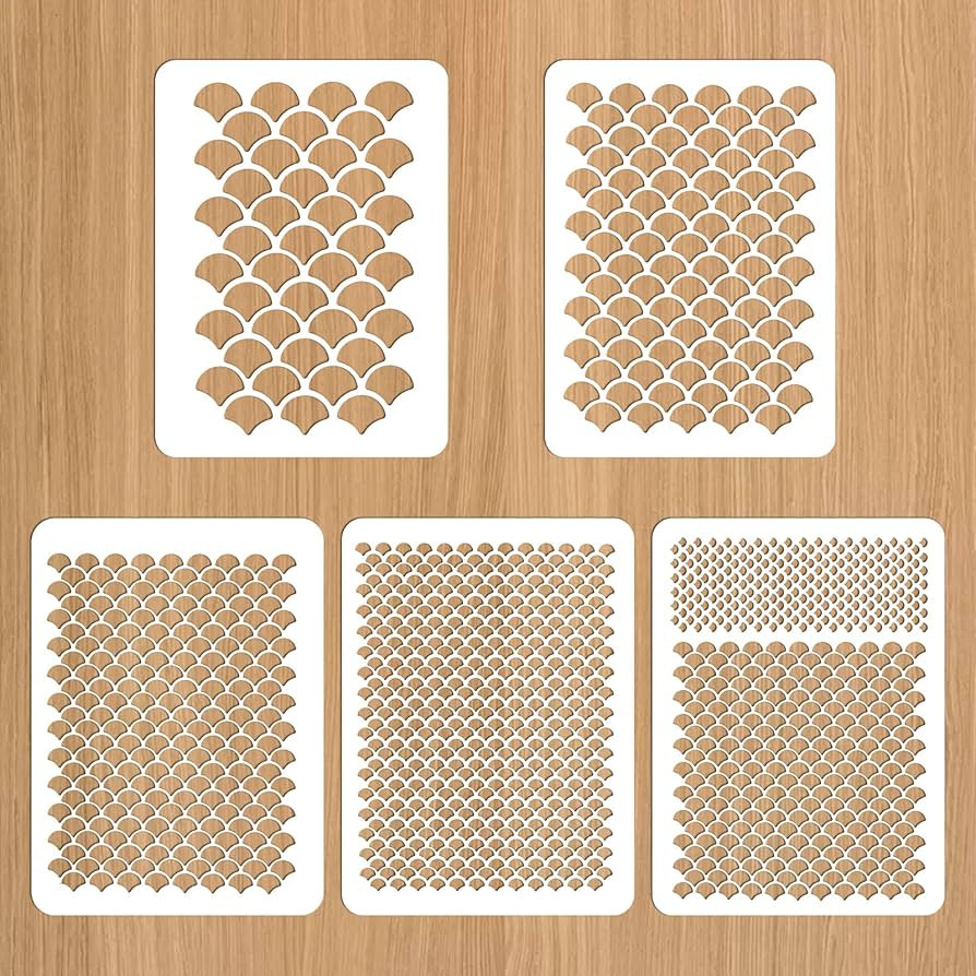 5Pcs Fish Scale Stencil, Face Painting Stencils Stencils for Painting Makeup Stencil Face Paint S... | Amazon (US)