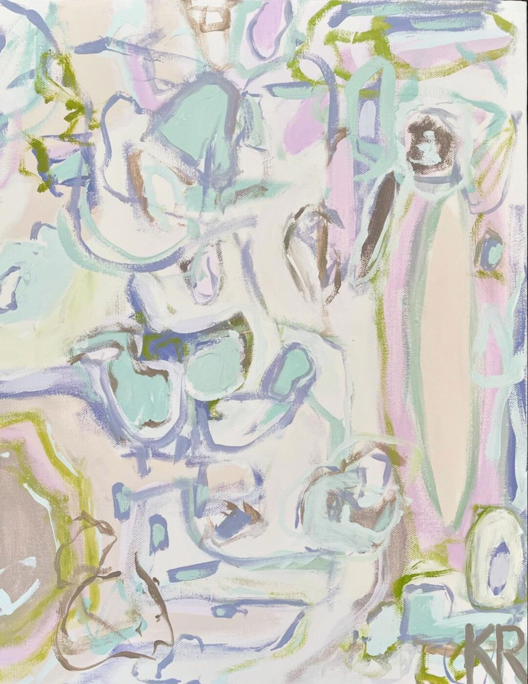 Whimsical Abstract Purple and Green Print | Abstract Print on Paper | Wall Art | Contemporary Art... | Etsy (US)