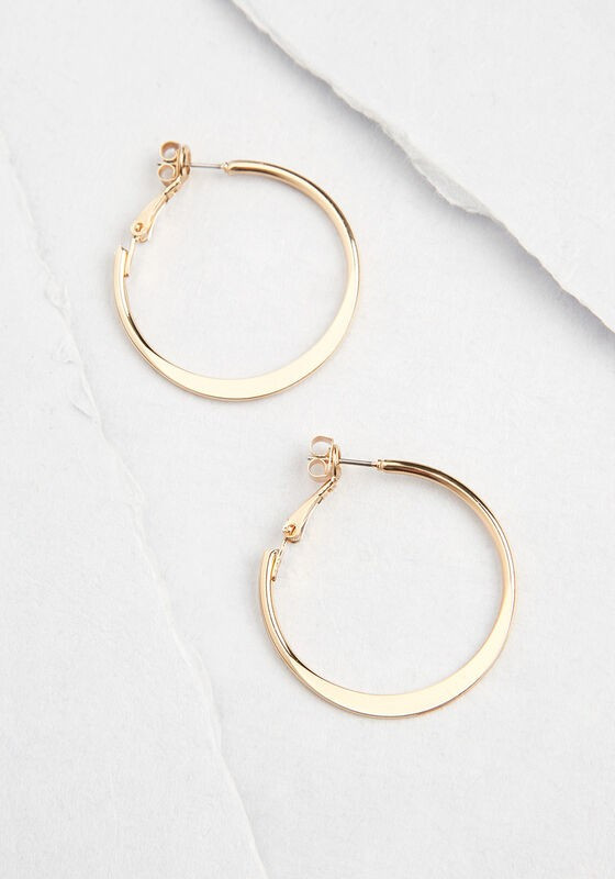 Minimalist Motto Hoop Earrings - Basic | Modcloth