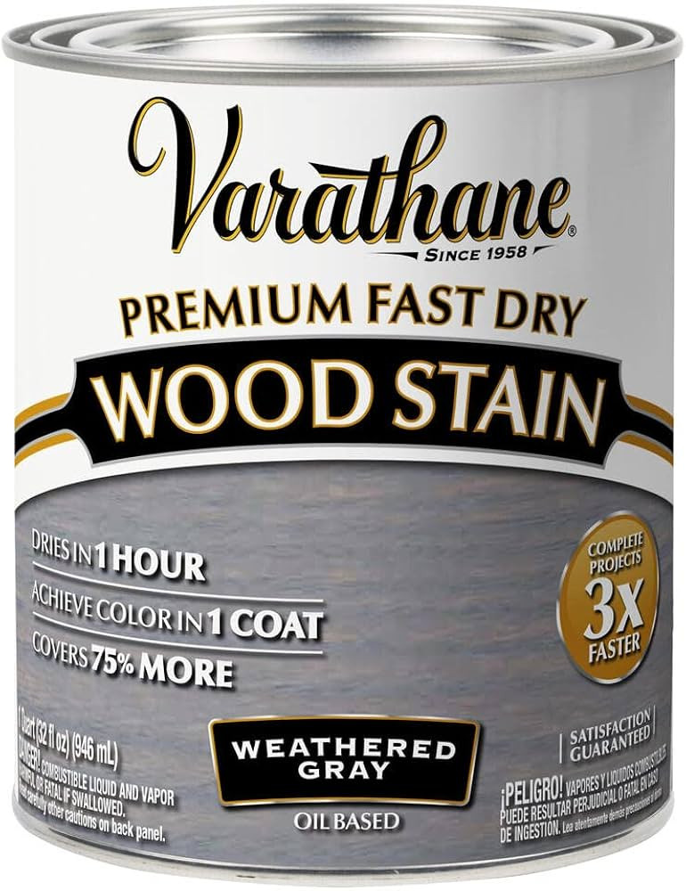 Varathane 269394 Varathane-269394 Premium Fast Dry Wood Stain, Quart, Weathered Gray | Amazon (US)