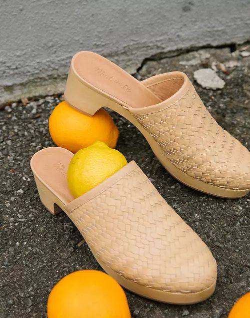 The Jordyn Clog in Woven Leather | Madewell