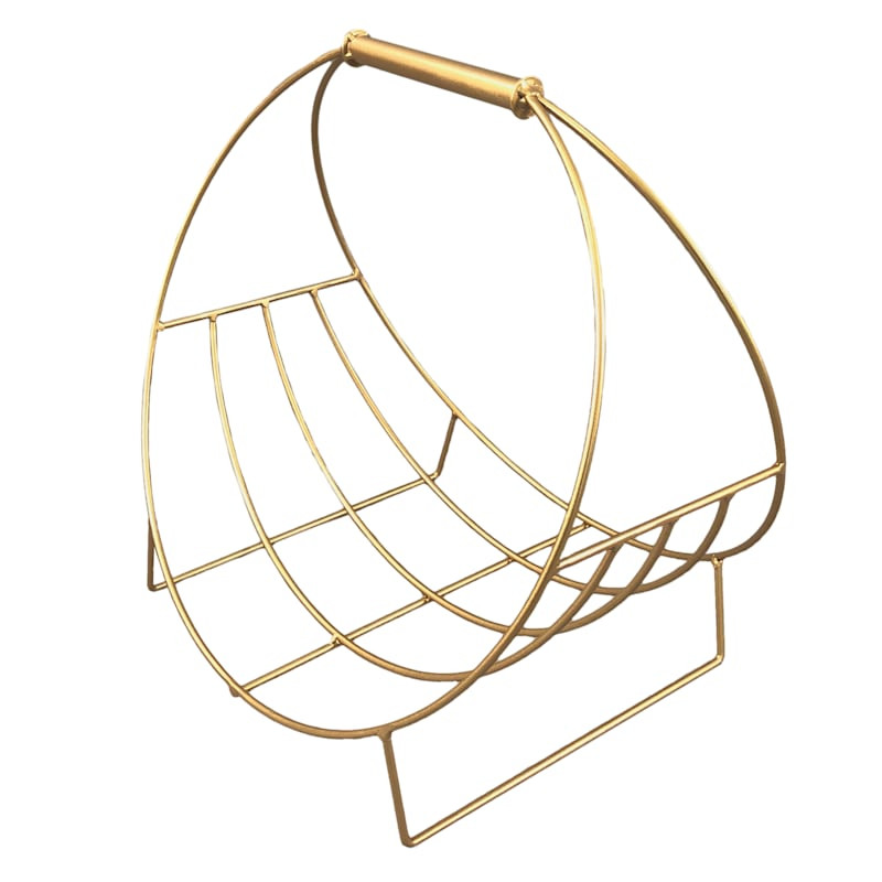 Gold Metal Log Holder | At Home