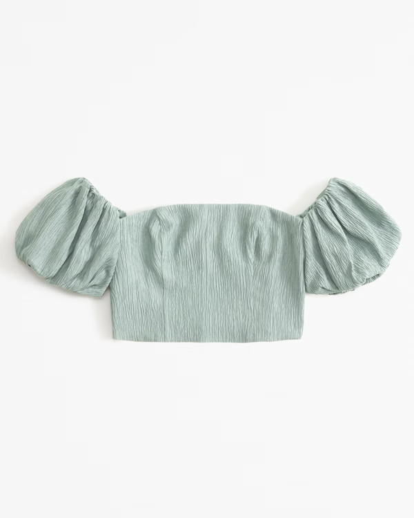 Crinkle Off-The-Shoulder Set Top | Abercrombie & Fitch (US)
