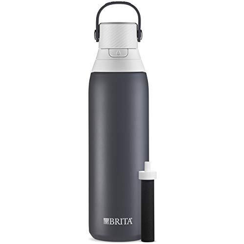 Brita Insulated Filtered Water Bottle with Straw, Reusable, BPA Free Plastic, Carbon, 26 Ounce | Amazon (US)