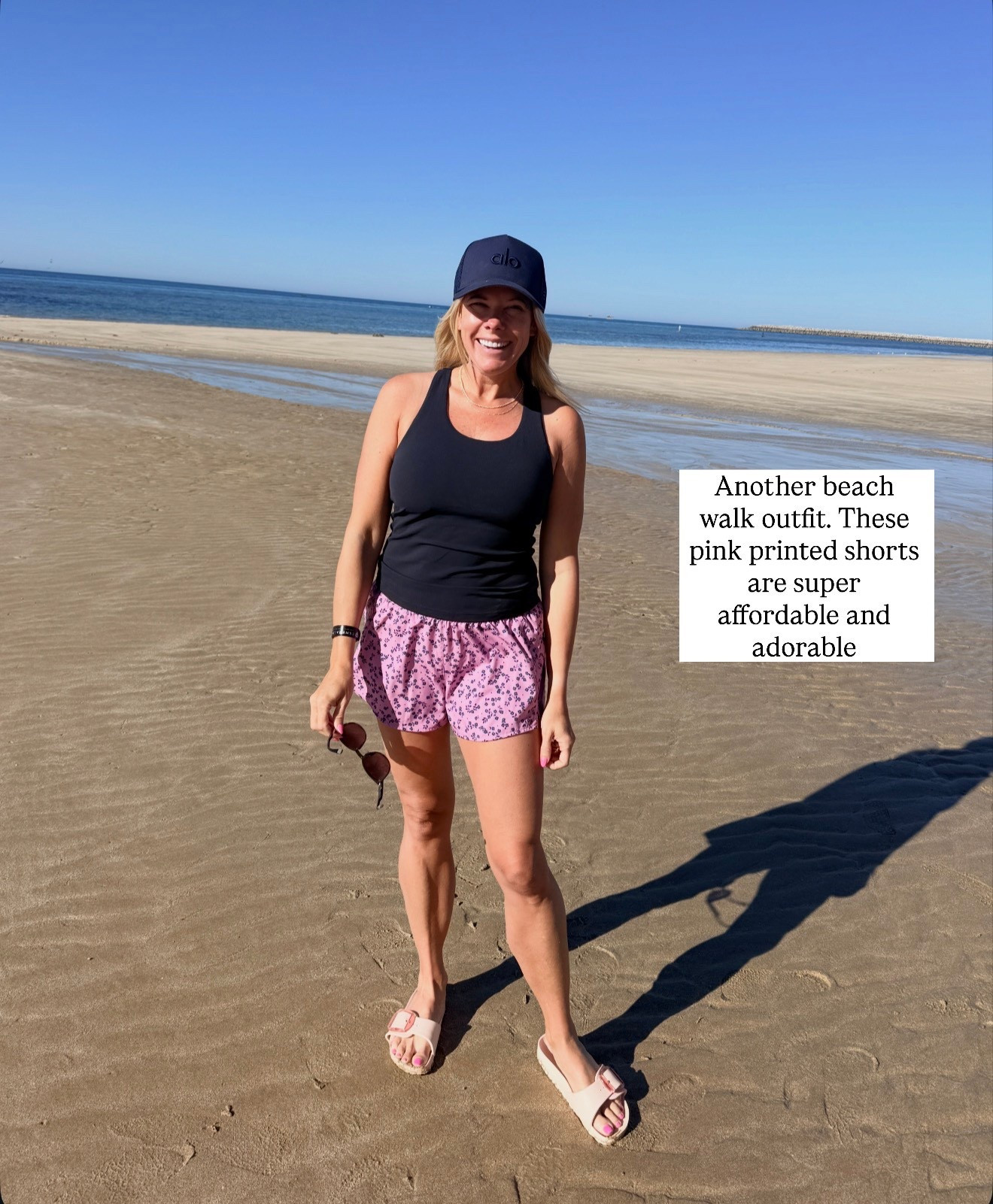 Pink floral active shorts size small in both the shorts and navy active tank top 

#LTKTravel #LTKootd #LTKActive