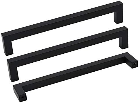 10Pack Goldenwarm Black Square Bar Cabinet Pull Drawer Handle Stainless Steel Modern Hardware for... | Amazon (US)