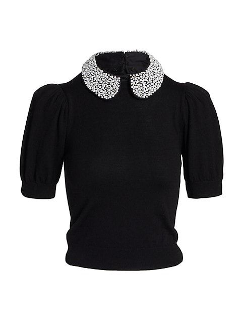 Ciara Pearl Collar Wool Sweater | Saks Fifth Avenue