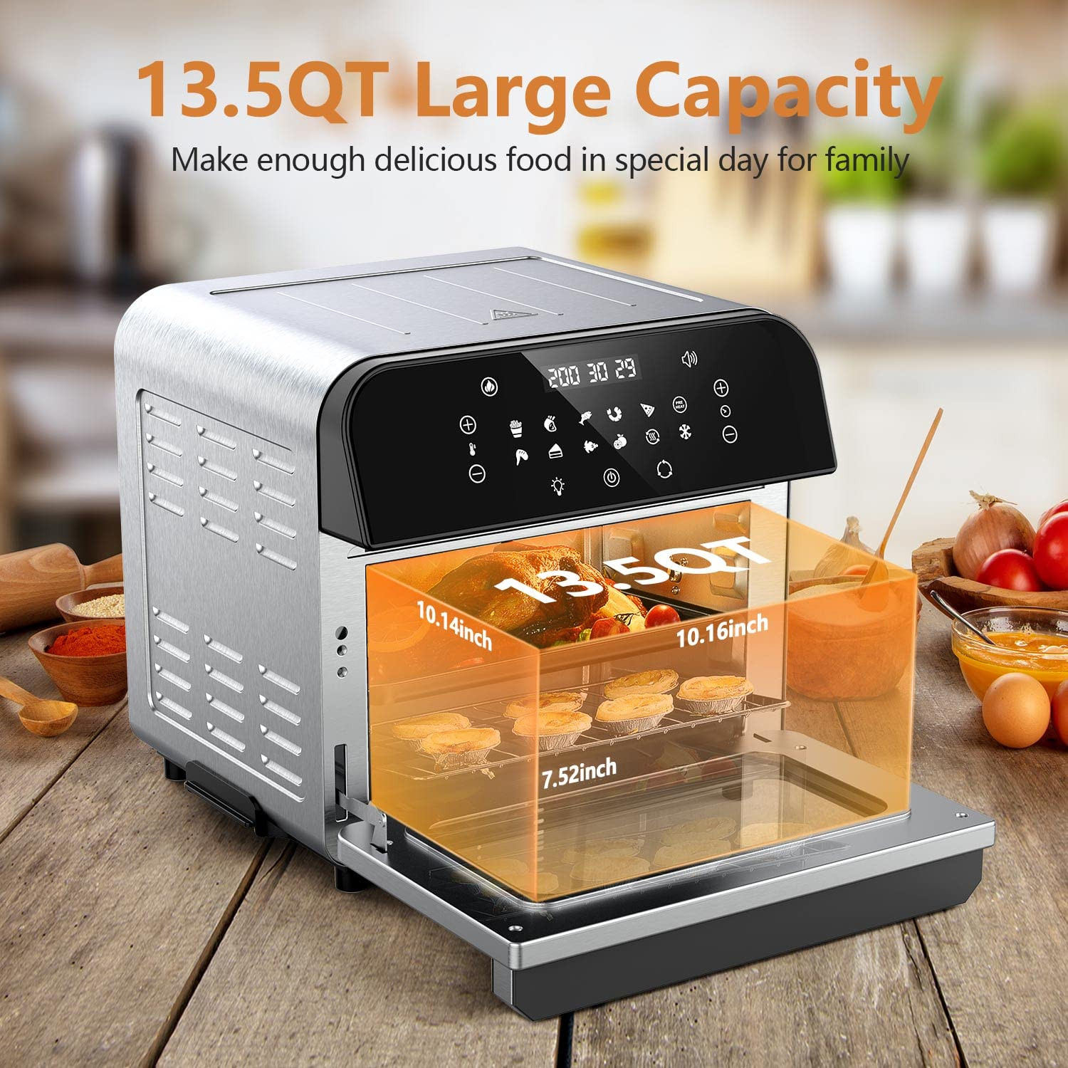 Amazon.com: Air Fryer Oven,Whall 13.5QT 12-in-1 Xl Large Air Fryer Convection Oven Rotisserie,Roa... | Amazon (US)