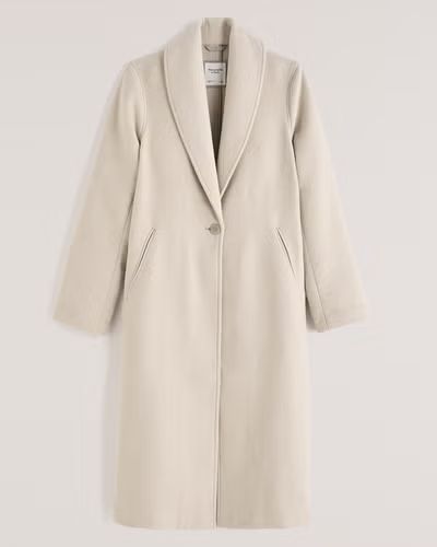 Wool-Blend Double Cloth Blanket Coat | Abercrombie & Fitch (US)