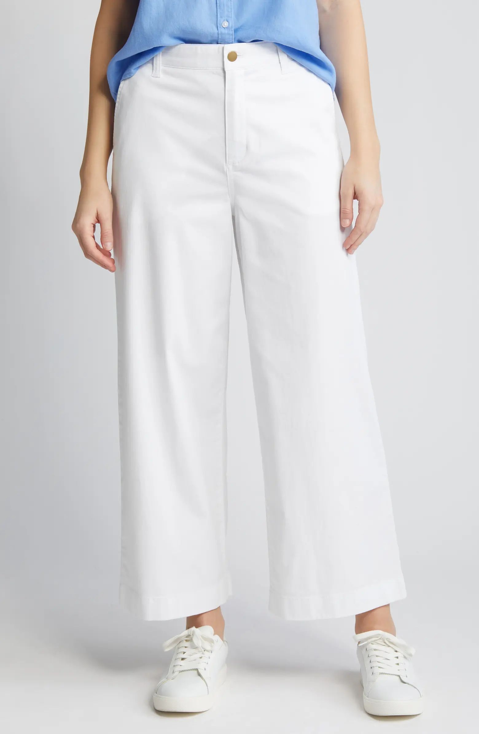 Ultra High Rise Wide Leg Twill Pants | Nordstrom
