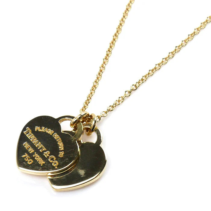 Tiffany & Co Yellow Gold Double Heart Necklace | Shop Simon