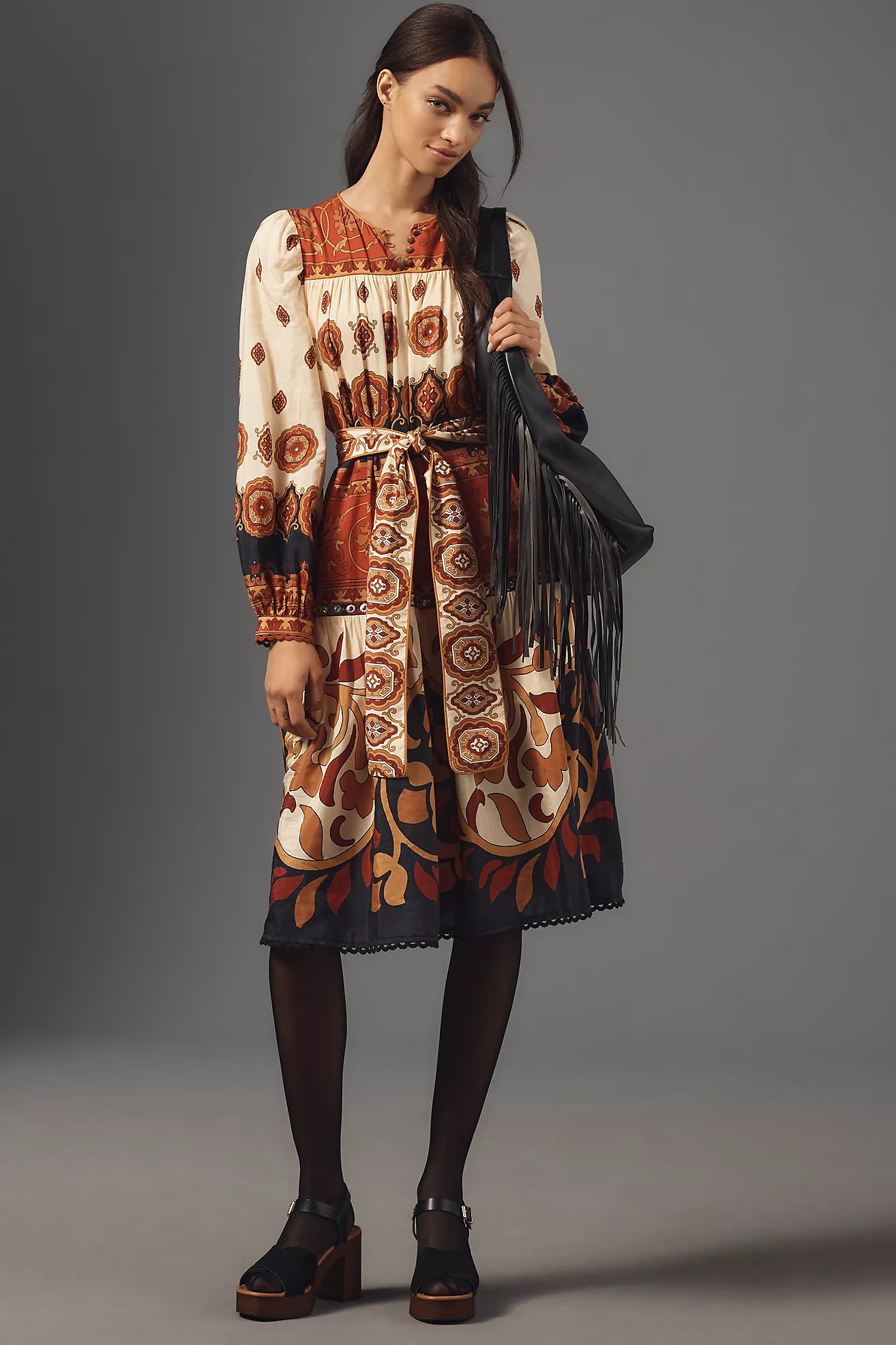 Farm Rio Ainika Tiles Midi Dress | Anthropologie (US)