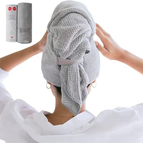 VOLO Hero Microfiber Hair Towel, Super Absorbent, Ultra-Soft, Fast Drying | Reduce Dry Time by 50... | Amazon (US)