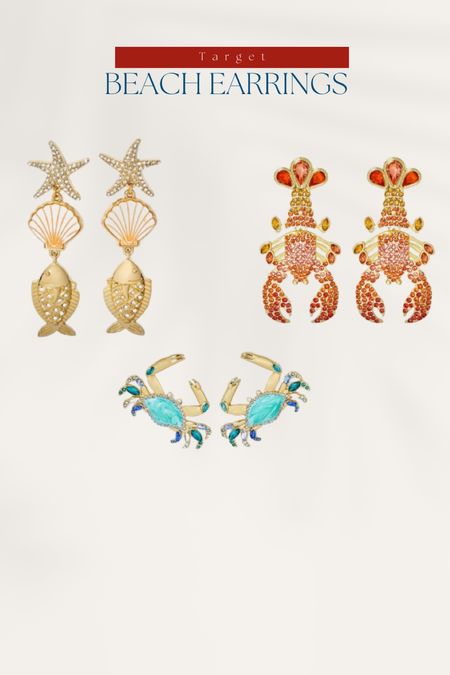 Target beach earrings 

Seashell earrings 
Lobster earrings 
Crab earrings 

#LTKFindsUnder50 #LTKSeasonal #LTKStyleTip