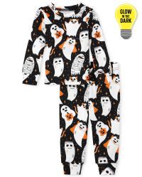 Unisex Baby And Toddler Glow Ghost Snug Fit Cotton Pajamas - black | The Children's Place