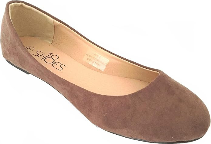 Shoes8teen Womens Ballerina Ballet Flats Shoes Leopard & Solids 14 Colors | Amazon (US)