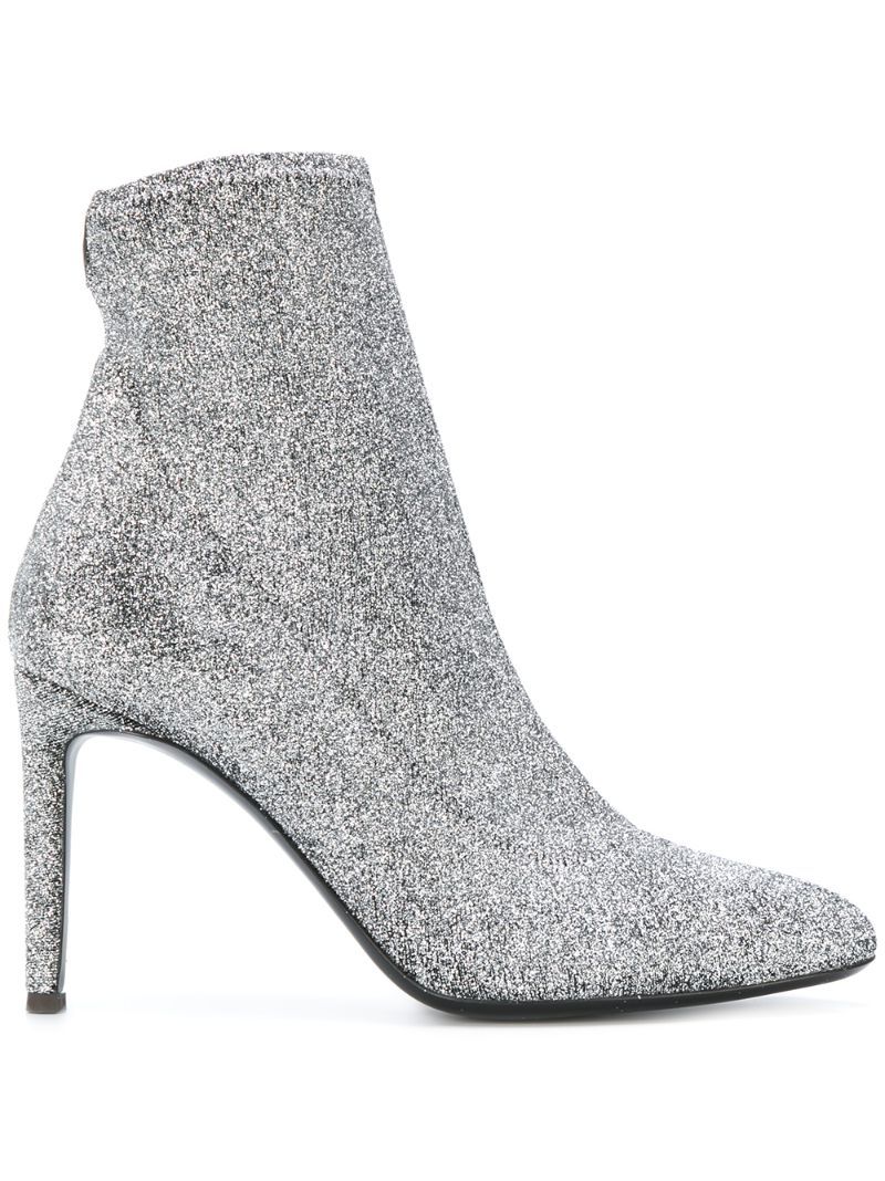 Giuseppe Zanotti Design - Celeste Glitter booties - women - Leather/Nylon/Sequin - 38.5, Grey, Leather/Nylon/Sequin | FarFetch US