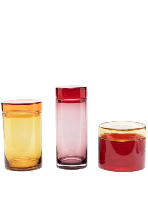 x Browns set of three Caps Jars