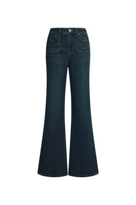 Lyra Pocket Detail Slim Flare Jeans in Stretch Denim | Fabrique
