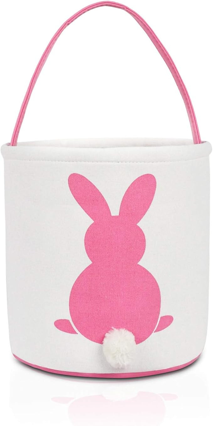 MONOBLANKS Easter Bunny Basket Bags, Rabbit Bucket Tote for Easter Egg Hunts Decorations Candy Gi... | Amazon (US)