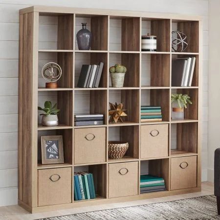 Better Homes and Gardens 25 Cube Organizer Room Divider, Weathered | Walmart (US)