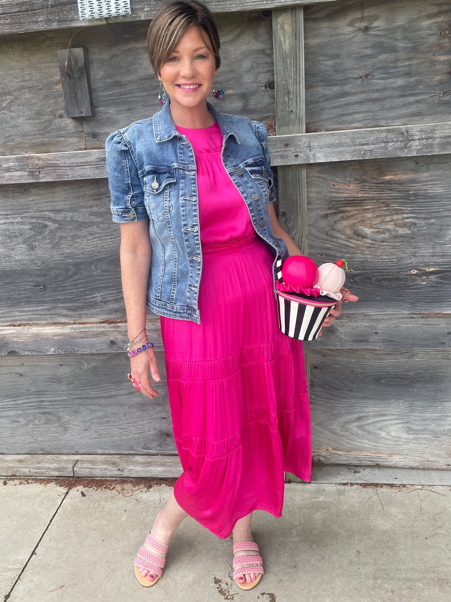 Raspberry sorbet hot pink silk maxi dress with a kitsch novelty ice cream sundae purse and Rothys sandals 

#LTKSummerEdit #LTKStyleTip #LTKFindsUnder100