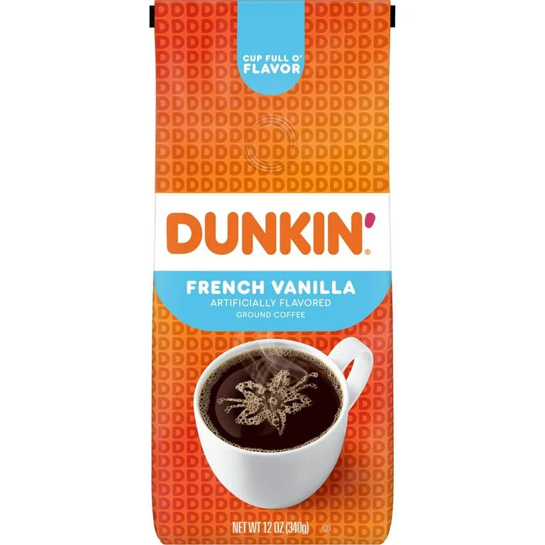 Dunkin’ French Vanilla Artificially Flavored Coffee, Ground Coffee, 12 oz Bag | Walmart (US)