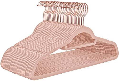SONGMICS Velvet Hangers, 30 Pack, Non-Slip Clothes Hanger with Rose Gold Color Swivel Hook, Space... | Amazon (US)