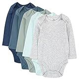 HonestBaby Baby 5-Pack Organic Cotton Long Sleeve Bodysuits | Amazon (US)