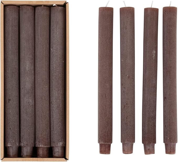 Unscented Pleated Taper Candles in Box, Set of 12 | Amazon (US)