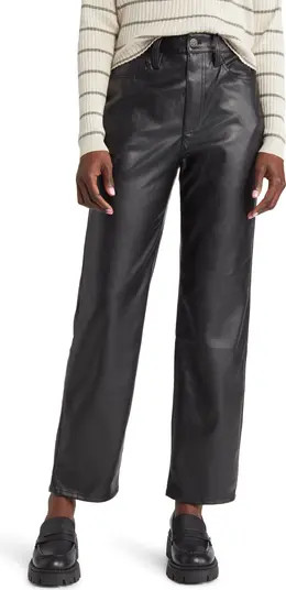 The Perfect High Waist Straight Leg Faux Leather Pants | Nordstrom Canada