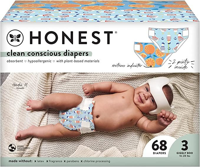 The Honest Company Clean Conscious Diapers, Orange You Cute + Feeling Nauti, Size 3, 68 Count Clu... | Amazon (US)