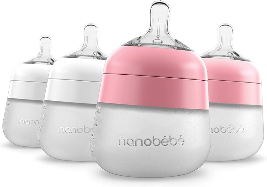 Nanobébé Flexy Silicone Baby Bottle, Anti-Colic, Natural Feel, Non-Collapsing Nipple, Non-Tip S... | Amazon (US)
