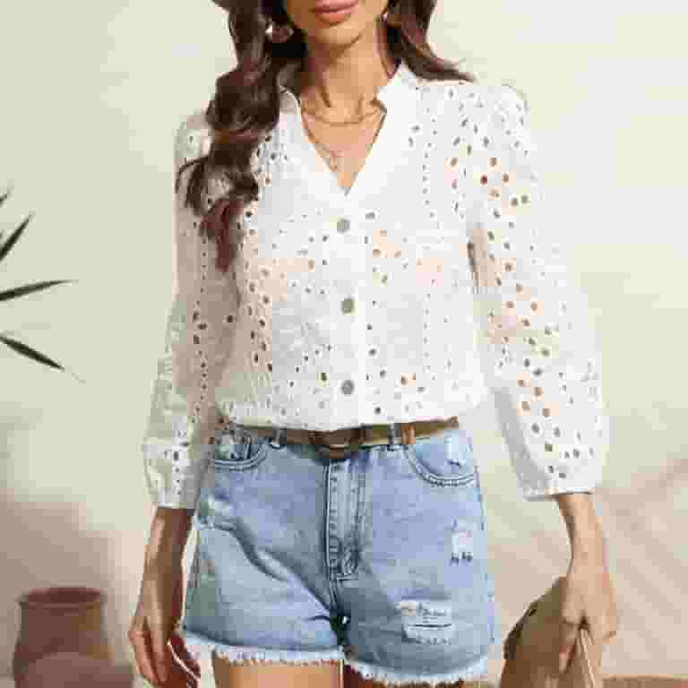 White Womens Tops Dressy Casual, Cotton Athletic Tops, Bracelet Summer Tops With Sleeves, Women's... | Walmart (US)