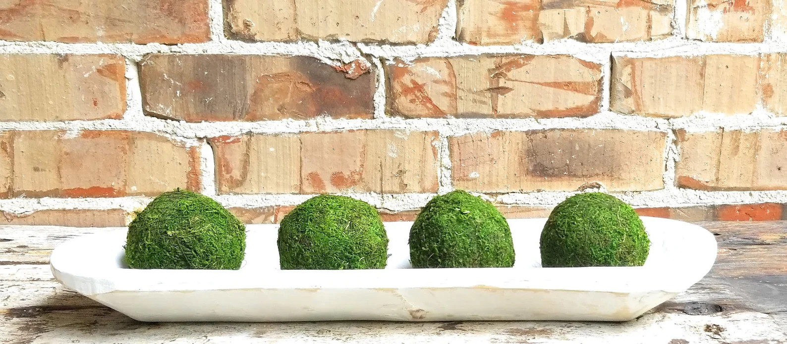 White Farmhouse Wood Decorative Bowl,Baguette Dough Bowl, White Decorative Bowl, Table Center Pie... | Etsy (US)