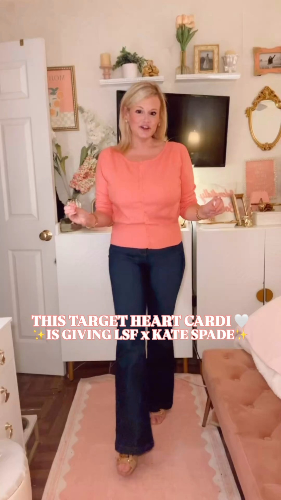 Target heart cardigan • preppy Valentine’s Day cardigan • Kate Spade–style sweater

If you’re searching for a preppy Valentine’s Day cardigan or a heart sweater that feels designer but doesn’t cost designer money, this Target find deserves a spot in your cart.

This Target heart cardigan has that unmistakable Kate Spade meets LoveShackFancy energy — delicate pointelle hearts, a classic button-front silhouette, and a polished, feminine fit that instantly elevates denim, trousers, or a skirt. 

The knit is lightweight but structured, the fit is flattering (I’m wearing a medium), and it layers beautifully over tanks, dresses, or on its own buttoned up. This is one of those Target sweaters that looks far more expensive than it is and photographs incredibly well.

Perfect for:
• Valentine’s Day outfits
• preppy pink sweaters & heart cardigans
• classic feminine outfits
• work-appropriate Valentine’s looks
• everyday polished style with jeans or trousers

If you love Kate Spade style, LoveShackFancy vibes, or designer-inspired Target finds, this is an easy yes. It’s romantic, wearable, and very “where did you get that?” energy — without the price tag.

#TargetStyle #TargetFinds #ValentinesDayOutfit #FeminineStyle #LookForLess 

#LTKWorkwear #LTKValentine #LTKSeasonal