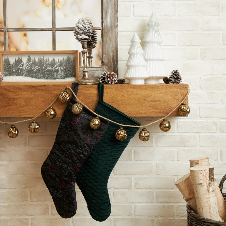 My Texas House, Black Berry Embroidered Christmas Stocking Decoration, 20 inch, .20 pounds - Walm... | Walmart (US)