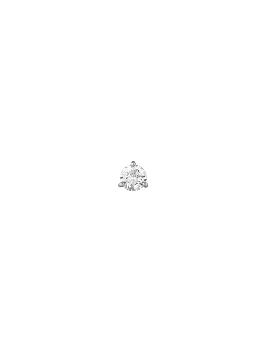 PARADIS SOLITAIRE ROUND CUT, LAB WHITE SAPPHIRE STUD, SILVER | Dorsey