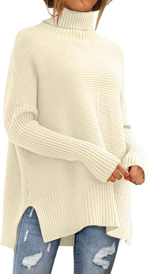EFAN Women's Turtleneck Oversized Sweaters Long Pullover Winter Clothing 2025 Trendy Fashion Knit... | Amazon (US)