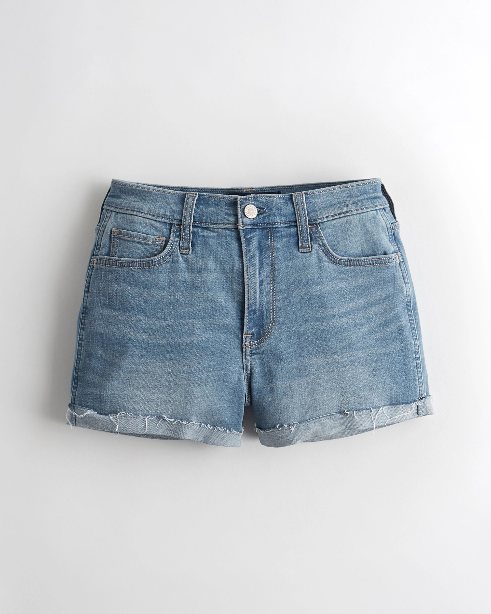 Advanced Stretch High-Rise Denim Short 3" | Hollister (US)