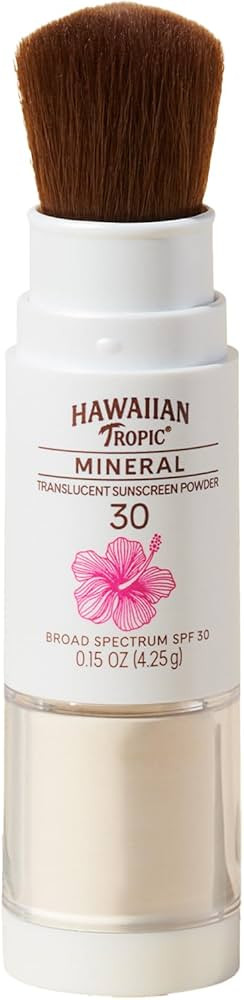 Hawaiian Tropic Mineral Powder Sunscreen Brush SPF 30 | Beach Essentials, Zinc Oxide Mineral Suns... | Amazon (US)