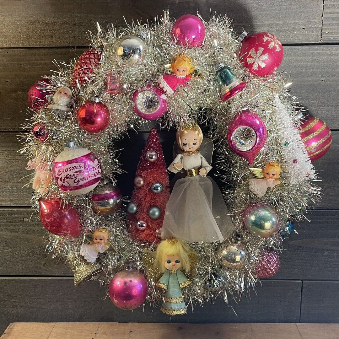 Vintage Ornament Wreath Handmade 16 - Etsy | Etsy (US)