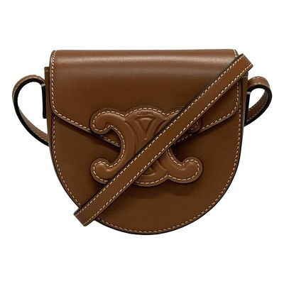 Auth CELINE Triomphe Cuir Mini Bouzas - Brown Leather Shoulder Bag  | eBay | eBay US