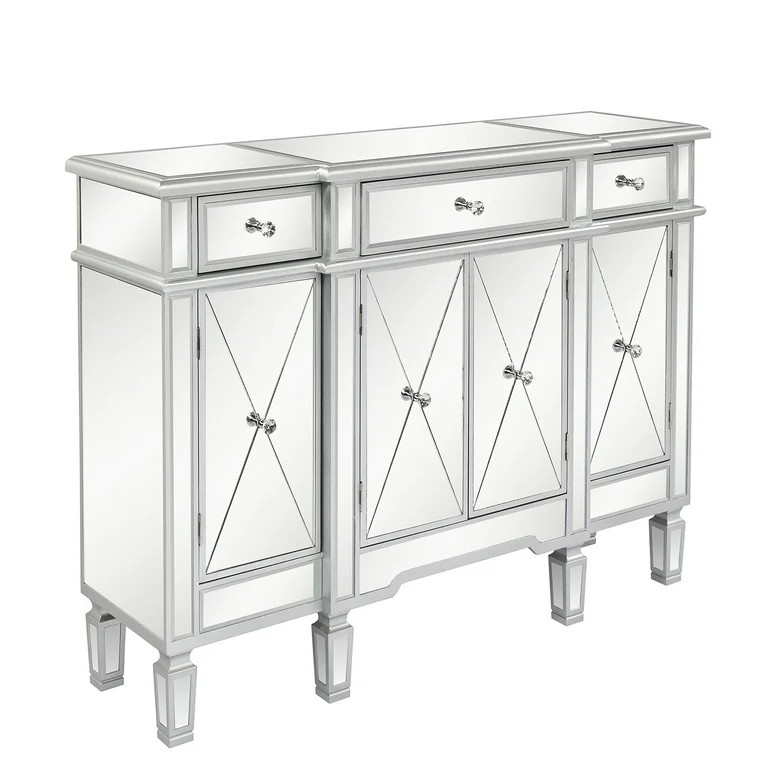 UBesGoo Mirrored Credenza Console Table with Drawers and Doors Sideboards and Buffets Cabinet wit... | Walmart (US)