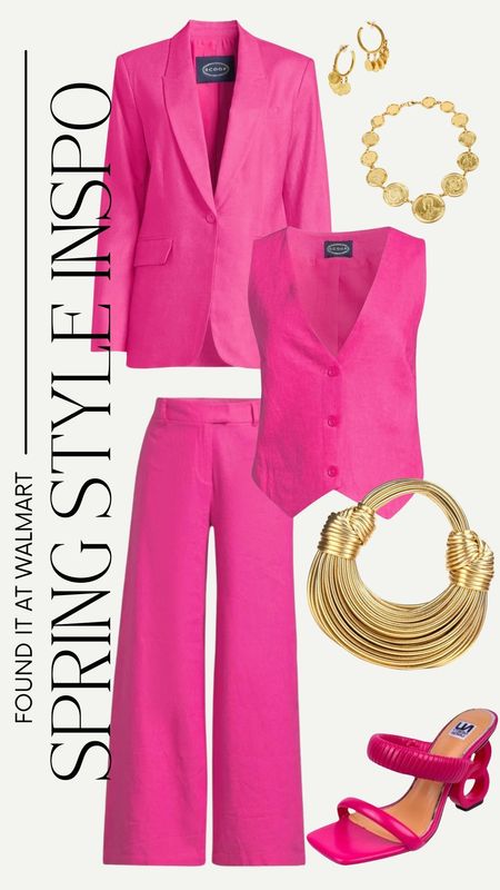 Spring Perfection. Pink Suit. Spring Fashion. Gold Accessories. Work Wear. Women's Suits. #NikkiFreeStyle 

#LTKfindsunder100 #LTKplussize #LTKSeasonal