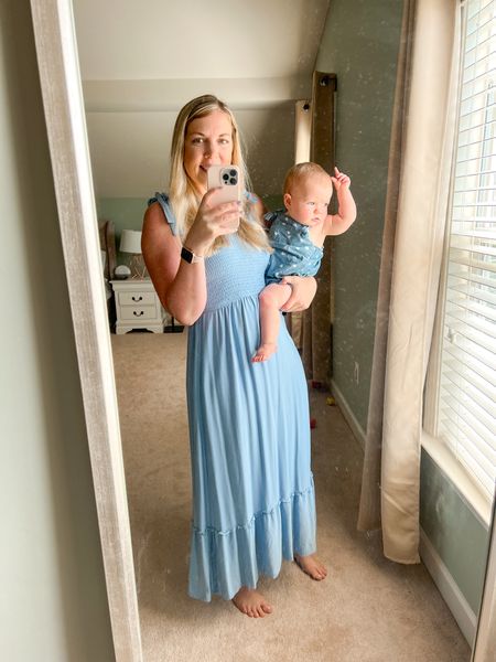 favorite dress for the summer- I have 3 colors because I always reach for it. Tie straps and smocked top. BF and pregnancy friendly! I wear a size medium. This one is always on sale too- it's only $28 right now 🙌🏻

#LTKBump #LTKSaleAlert #LTKMidsize